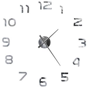 vidaXL Horloge murale 3D Design moderne 100 cm XXL Argent&eacute;