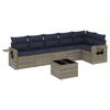 vidaXL Ensemble de canap&eacute; de jardin 7 pcs avec coussins gris r&eacute;sine tress&eacute;e
