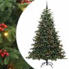 vidaXL Sapin de No&euml;l artificiel Vert 210 cm PVC, m&eacute;tal et plastique