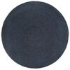 vidaXL Tapis tress&eacute; r&eacute;versible Bleu marine et naturel 120 cm Jute Rond