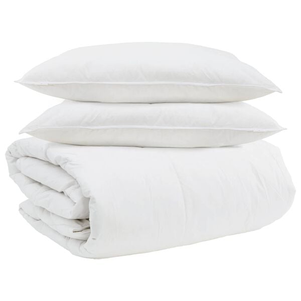 vidaXL Ensemble de Duvet avec oreiller 3 pcs Blanc Plume de canard