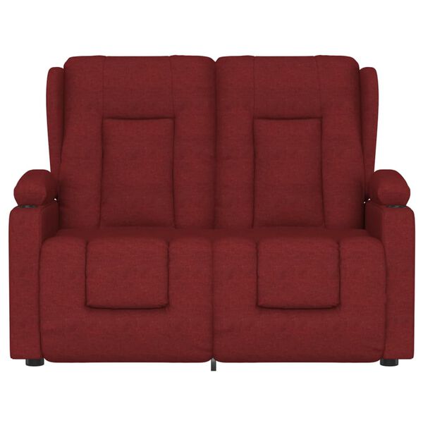 vidaXL Fauteuil de massage inclinable 2 places porte-gobelets bordeaux