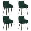 vidaXL Chaises de salle &agrave; manger 4 pc Velours Vert fonc&eacute;