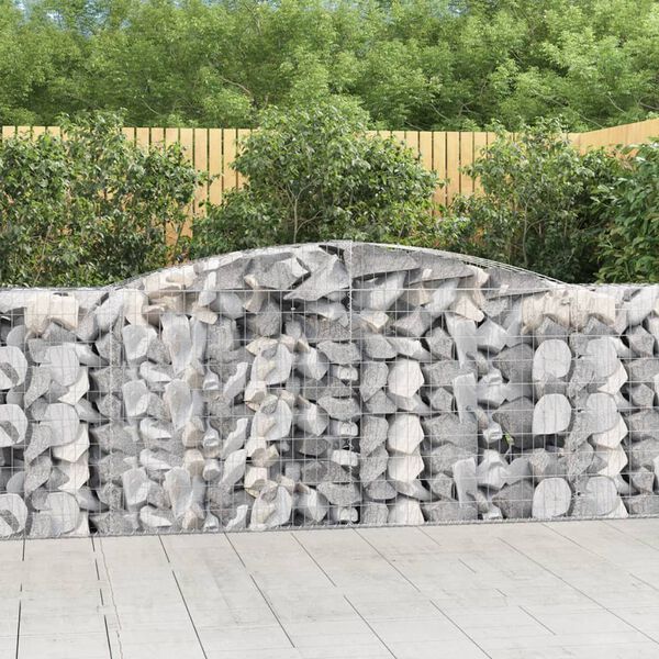 vidaXL Paniers à gabions arqués 2 pcs 400x50x100/120 cm Fer galvanisé
