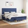 vidaXL Sommier &agrave; lattes de lit avec matelas Bleu 200x200 cm Tissu