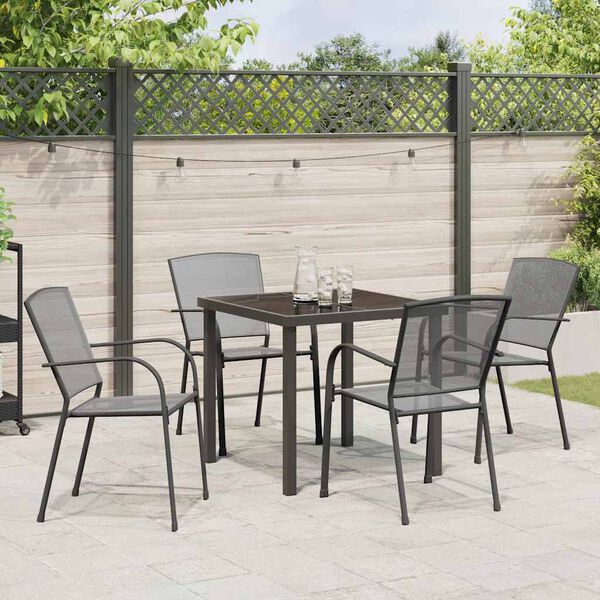 vidaXL Ensemble de salle &agrave; manger pour jardin 5 pcs Anthracite