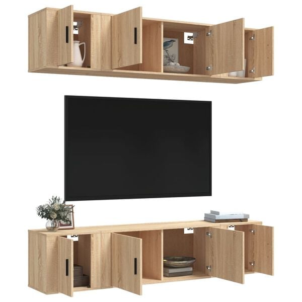 vidaXL Ensemble de meubles TV 6 pcs Ch&ecirc;ne sonoma Bois d'ing&eacute;nierie