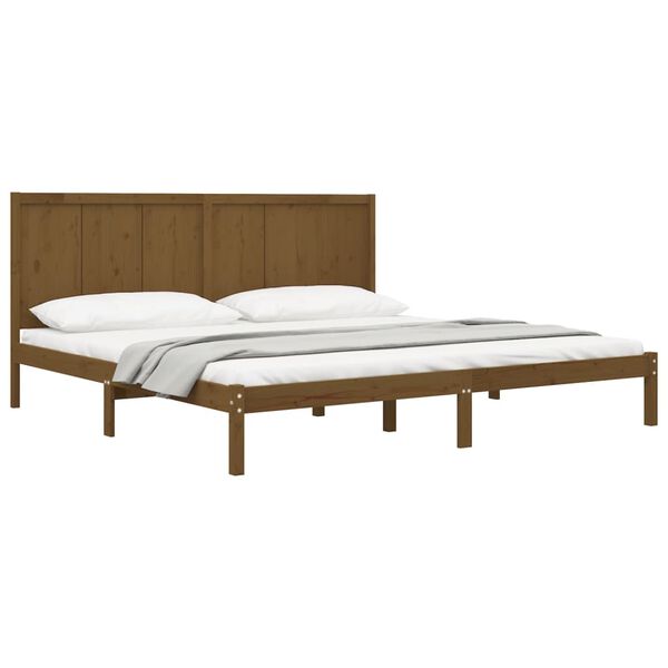 vidaXL Cadre de lit sans matelas marron miel 200x200cm bois pin massif