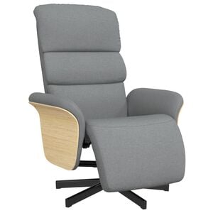 vidaXL Fauteuil inclinable avec repose-pieds gris clair tissu
