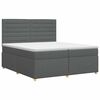 vidaXL Lit boxspring avec matelas Gris fonc&eacute; 200 x 200 cm Tissu