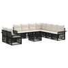 vidaXL Ensemble de canap&eacute; de jardin 10 pc Noir polyrotin