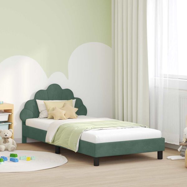 vidaXL Cadre de lit pour enfants avec tête de lit Vert Mer 80 x 200 cm