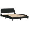 vidaXL Cadre de lit sans matelas noir 140x190 cm tissu