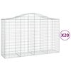vidaXL Paniers &agrave; gabions arqu&eacute;s 20 pcs 200x50x120/140 cm Fer galvanis&eacute;