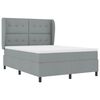 vidaXL Lit &agrave; ressorts avec matelas Gris clair 160 x 200 cm tissu
