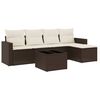 vidaXL Salon de jardin avec coussins 6 pcs marron r&eacute;sine tress&eacute;e