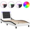vidaXL Cadre de lit avec LED sans matelas Zadar blanc et noir 100x200 cm