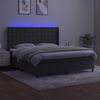 vidaXL Sommier &agrave; lattes de lit matelas et LED Gris fonc&eacute; 160x200 cm