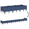 vidaXL Jardini&egrave;re avec piquets bleu gris 125x40x28,5 cm PP