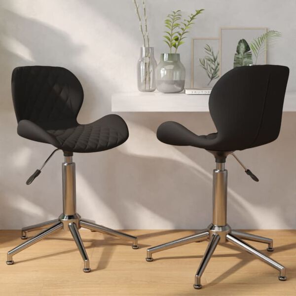 vidaXL Chaises pivotantes &agrave; manger lot de 2 noir velours