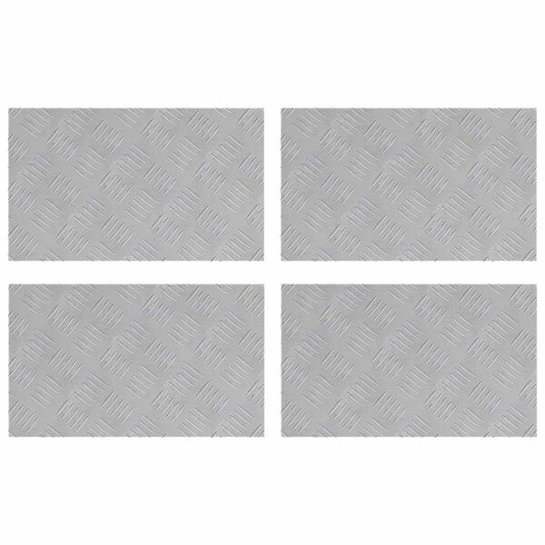 vidaXL Nez de marche Rectangulaire 4 pcs Argent&eacute; 50 x 30 cm Aluminium