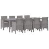 vidaXL Ensemble de salle à manger pour jardin 9 pcs Blanc Rattan Polt