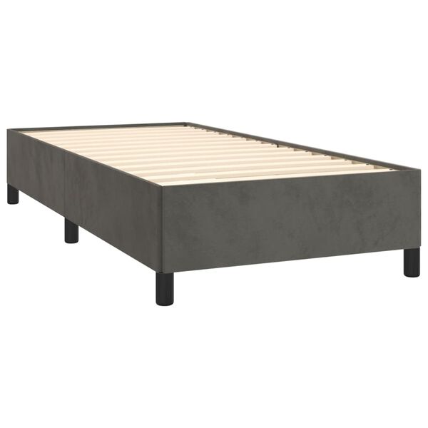 vidaXL Cadre de lit sans matelas gris fonc&eacute; 90x200 cm velours