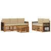 vidaXL Ensembles de canap&eacute;s avec coussin 6 pcs Bois d'Acacia Massif