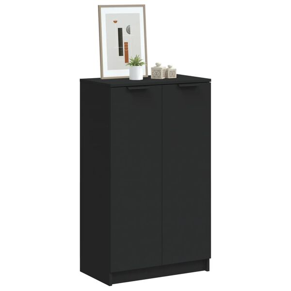 vidaXL Armoire à chaussures noir 59x35x100 cm bois d'ingénierie