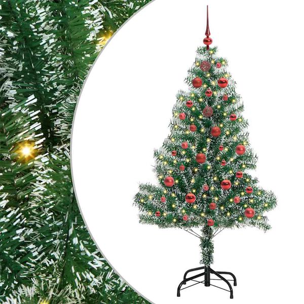 vidaXL Arbre de No&euml;l artificiel floconn&eacute; de neige avec lumi&egrave;re LED