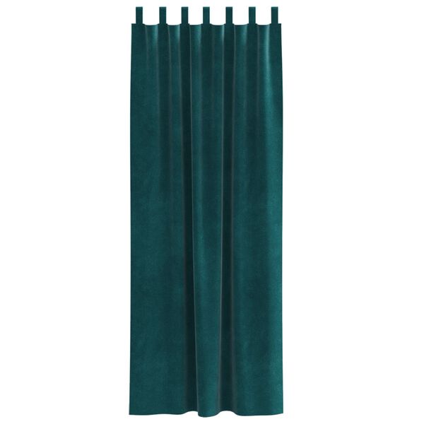 vidaXL Rideaux occultants 2 pcs Vert foncé 140 x 260 cm Velours