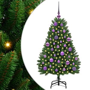 vidaXL Sapin de No&euml;l artificiel avec 150 LED Vert 120 cm PVC et m&eacute;tal