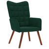 vidaXL Fauteuil relax avec tabouret en velours vert fonc&eacute;
