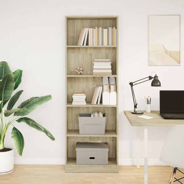 vidaXL Biblioth&egrave;que ch&ecirc;ne sonoma 60x24x176 cm bois d'ing&eacute;nierie