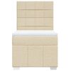 vidaXL Sommier &agrave; lattes de lit avec matelas Cr&egrave;me 90x200 cm Tissu