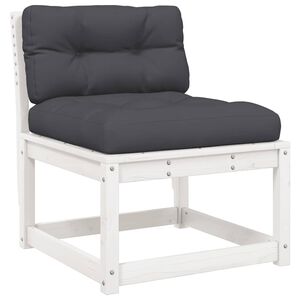 vidaXL Canap&eacute; de jardin avec coussins blanc bois de pin solide