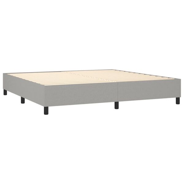 vidaXL Sommier à lattes de lit avec matelas Gris clair 200x200cm Tissu