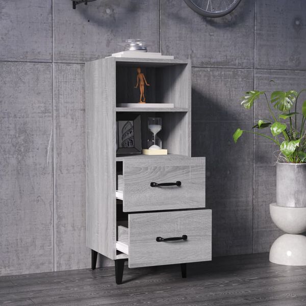 vidaXL Buffet Sonoma gris 34,5x34x90 cm Bois d'ingénierie