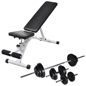 vidaXL Banc d'entra&icirc;nement avec jeu d'halt&egrave;res 30,5 kg