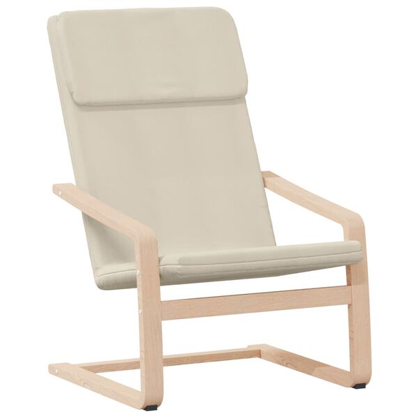 vidaXL Chaise de relaxation avec repose-pied Cr&egrave;me Tissu