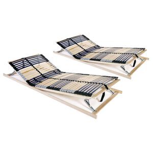 vidaXL Sommiers à lattes sans matelas 2 pcs avec 42 lattes 80x200 cm
