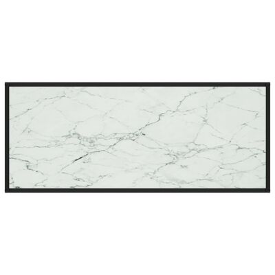 vidaXL Table basse Noir avec verre marbre blanc 120x50x35 cm