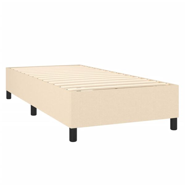 vidaXL Sommier &agrave; lattes de lit et matelas Cr&egrave;me 90x190 cm Tissu