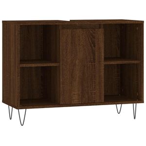 vidaXL Armoire salle de bain ch&ecirc;ne marron 80x33x60cm bois d'ing&eacute;nierie