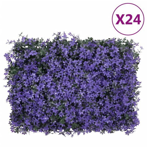 &nbsp;vidaXL Cl&ocirc;ture &agrave; feuilles artificielles 24 pcs violet 40x60 cm