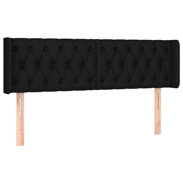 vidaXL T&ecirc;te de lit &agrave; LED Noir 163x16x78/88 cm Tissu