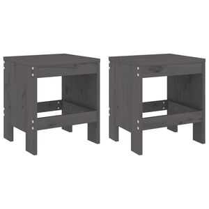 vidaXL Tabourets de jardin lot de 2 gris 40x36x45 cm bois massif pin