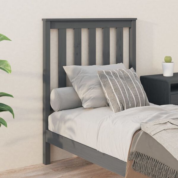vidaXL Tête de lit Gris 81x6x101 cm Bois massif de pin