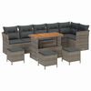 vidaXL Ensemble de canap&eacute; de jardin 10 pc Gris polyrotin