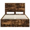 vidaXL Cadre de lit Ch&ecirc;ne fum&eacute; 120 x 200 cm Bois Ing&eacute;nierie